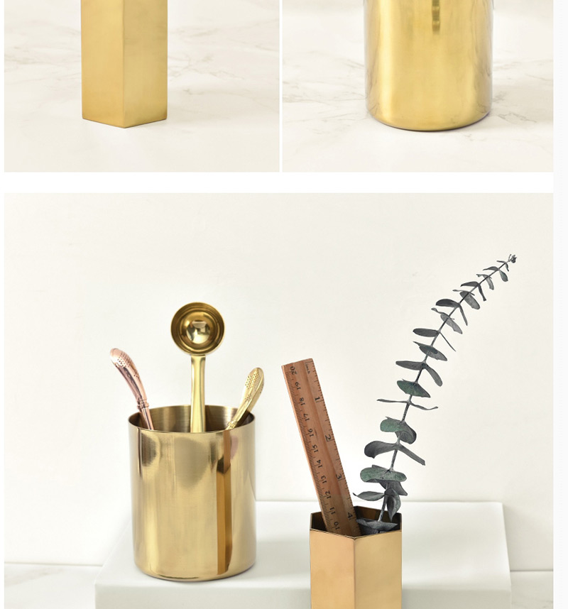 Luxury Gold Color Pure Color Decorated Storage Pen Holder,Household goods