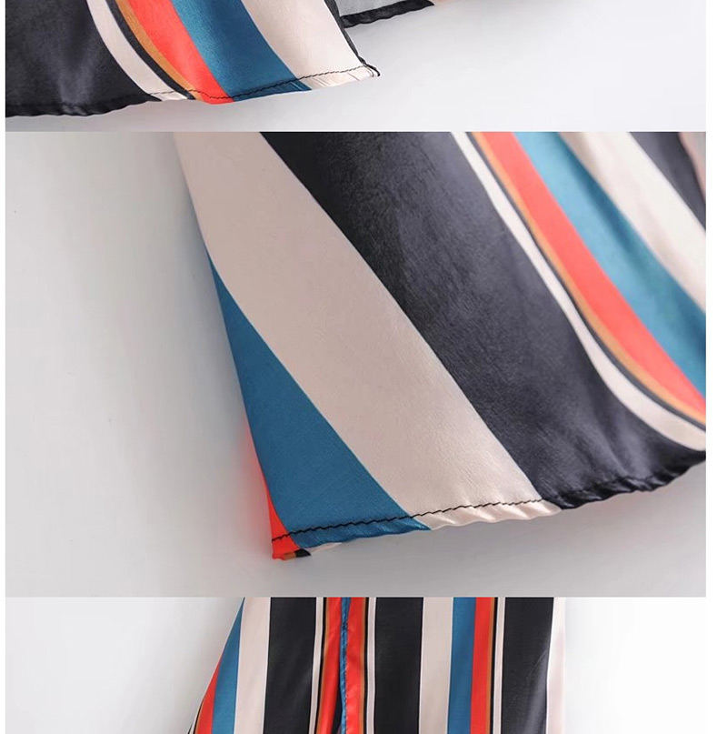 Fashion Multi-color Stripe Shape Decorated Dress,Skirts