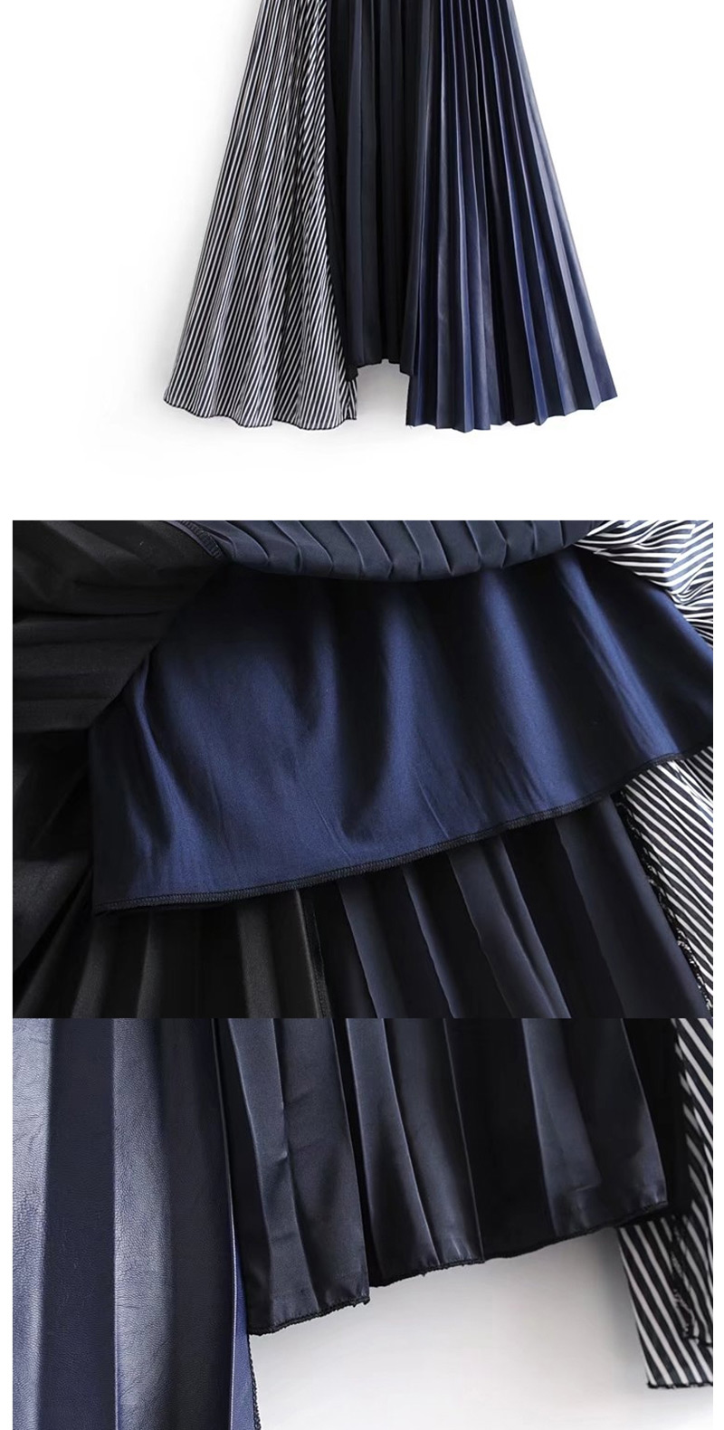 Fashion Blue Color-matching Decorated Dress,Skirts