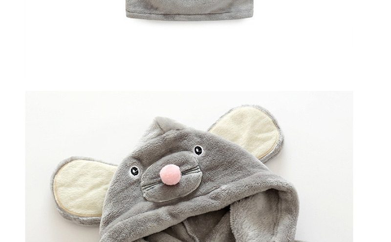 Lovely Gray Mouse Shape Decorated Children Bathrobe,Cartoon Pajama