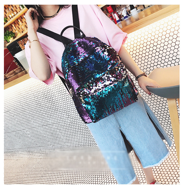 Fashion Blue Pure Color Decorated Backpack,Backpack
