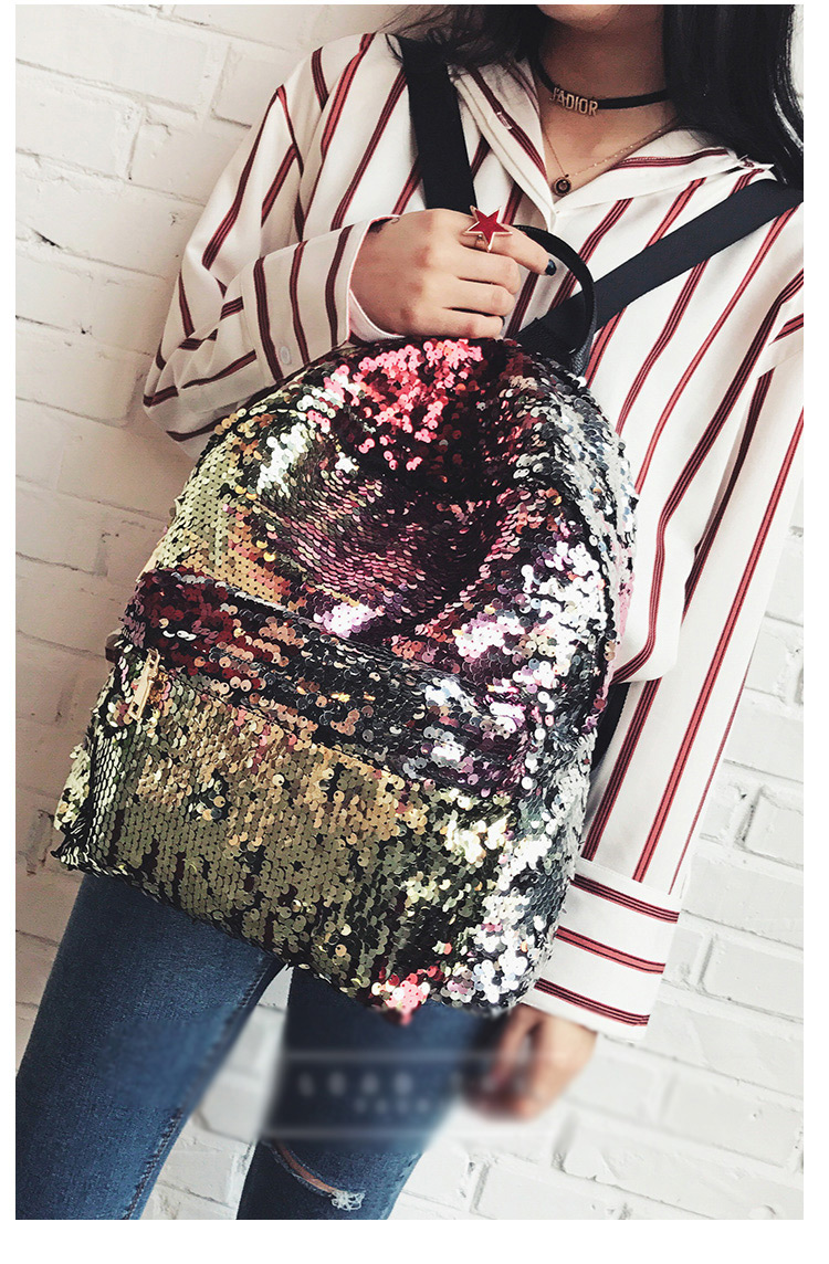 Fashion Gold Color Pure Color Decorated Backpack,Backpack