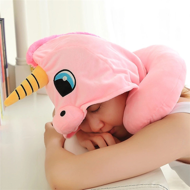 Lovely Pink Unicorn Shape Decorated Pillow,Household goods