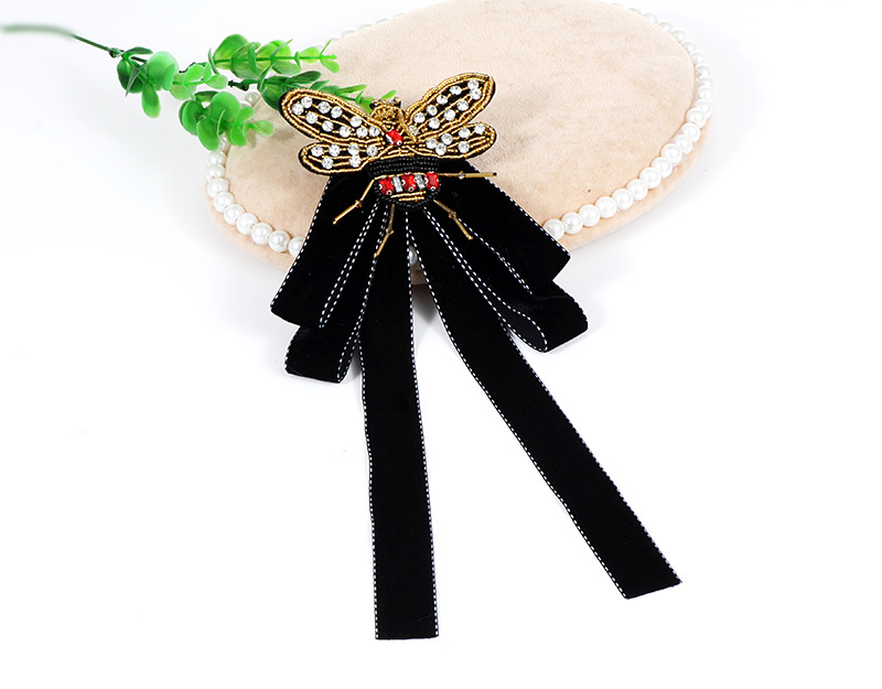 Fashion Black Bee Shape Decorated Bowknot Brooch,Korean Brooches