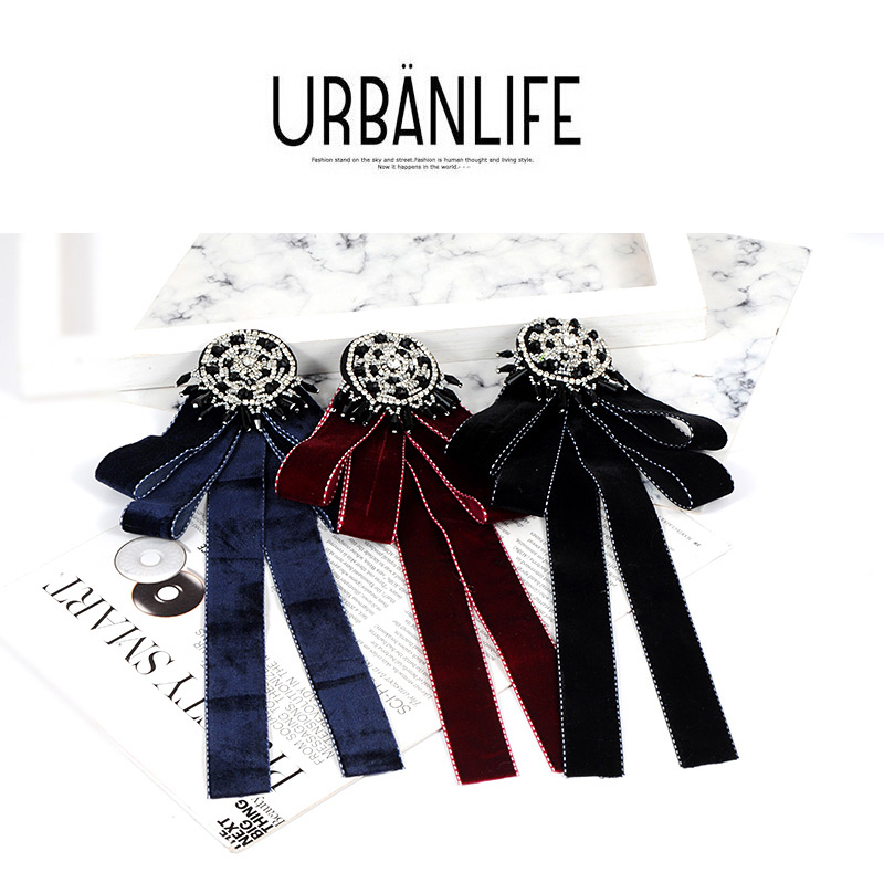 Fashion Black Round Shape Decorated Bowknot Brooch,Korean Brooches