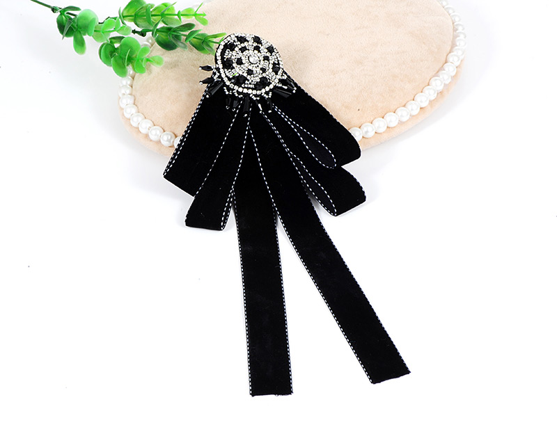 Fashion Black Round Shape Decorated Bowknot Brooch,Korean Brooches