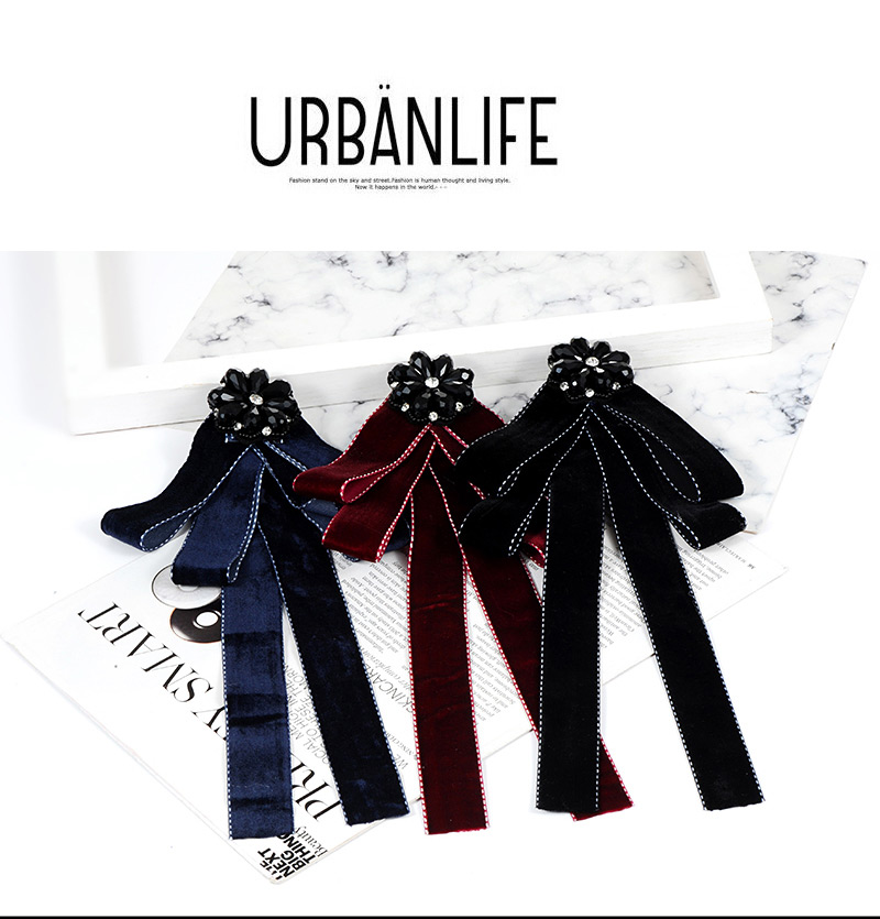 Fashion Claret-red Waterdrop Shape Decorated Bowknot Brooch,Korean Brooches