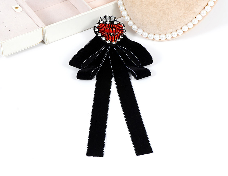 Fashion Claret-red Heart Shape Decorated Bowknot Brooch,Korean Brooches