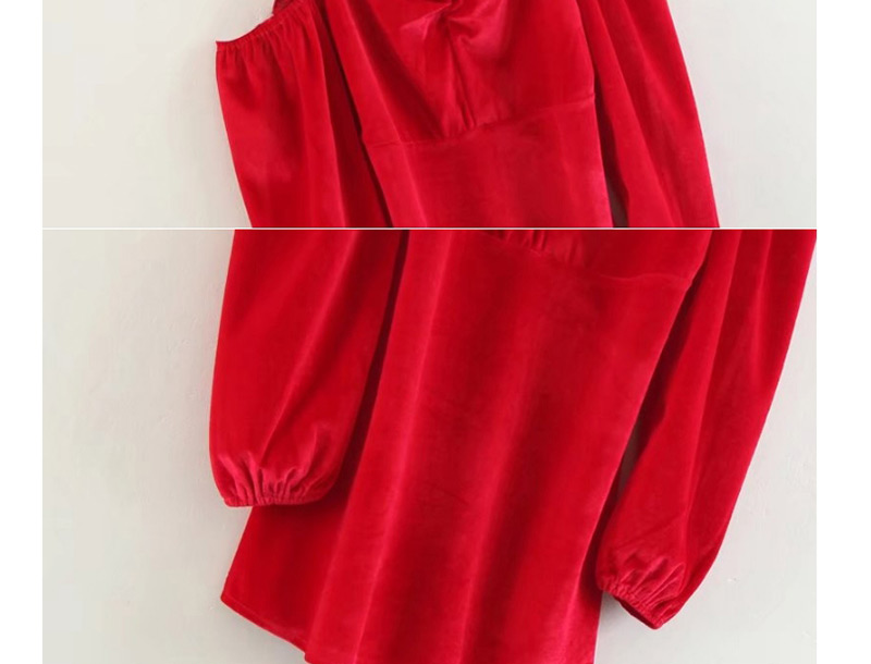Elegant Red Off-the-shoulder Decorated Vest,Others