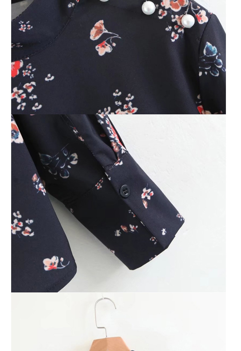 Elegant Black Flower Pattern Decorated Blouse,Sunscreen Shirts