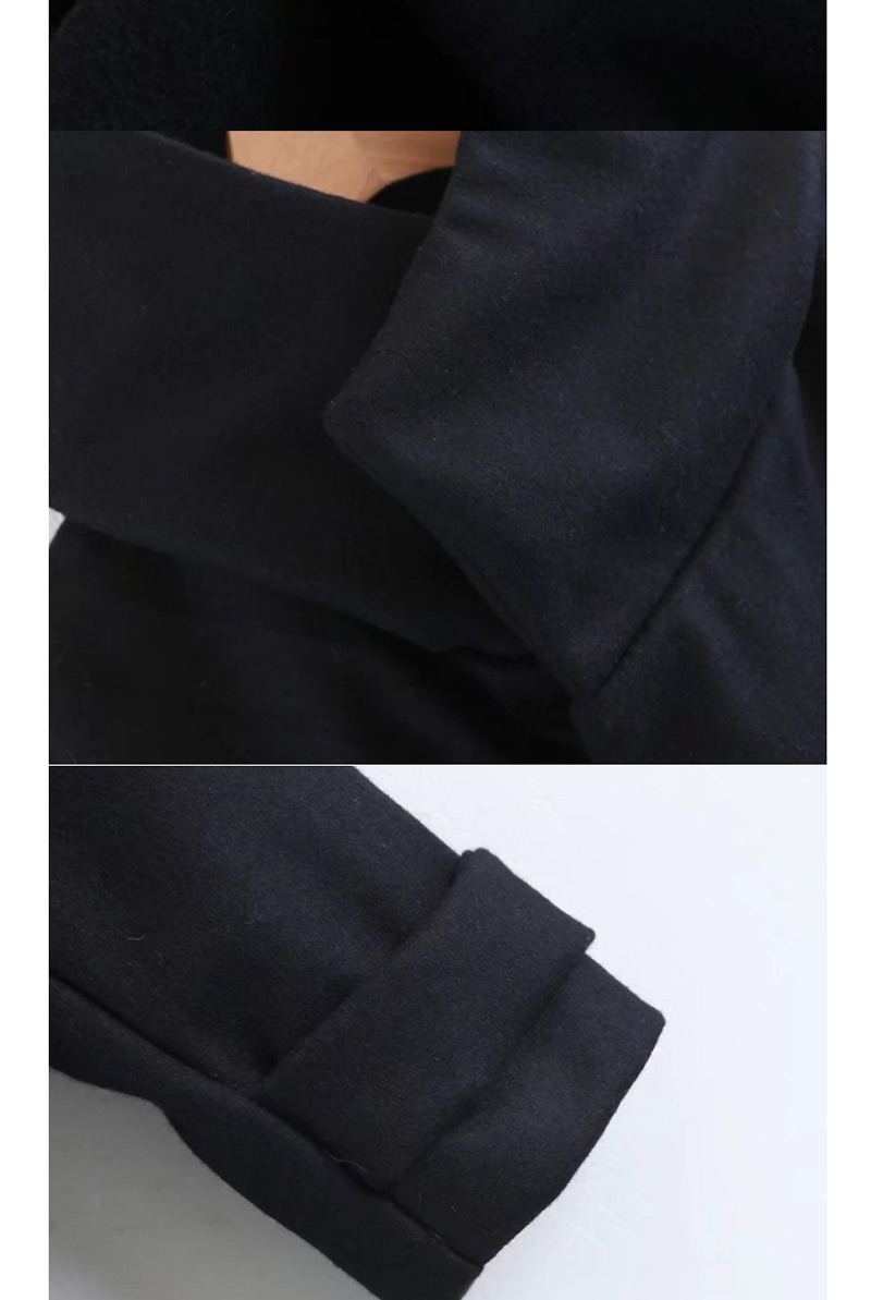 Fashion Black Pure Color Decorated Coat,Coat-Jacket