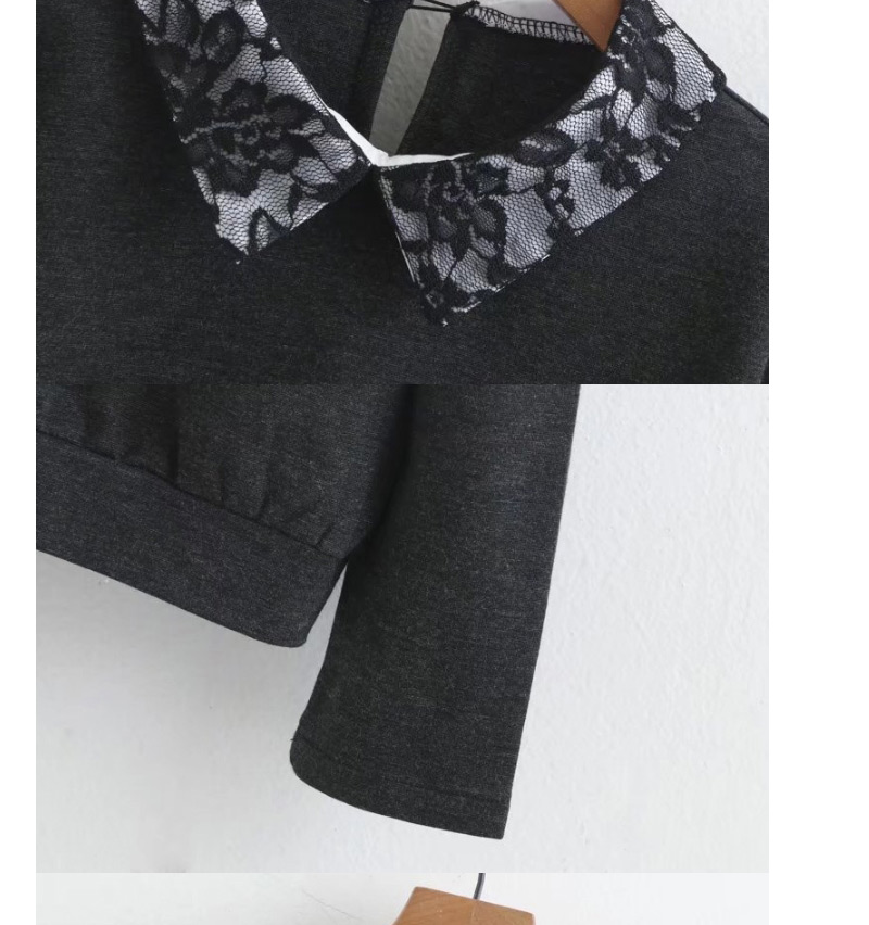 Fashion Gray Pure Color Decorated Blouse,Sweater
