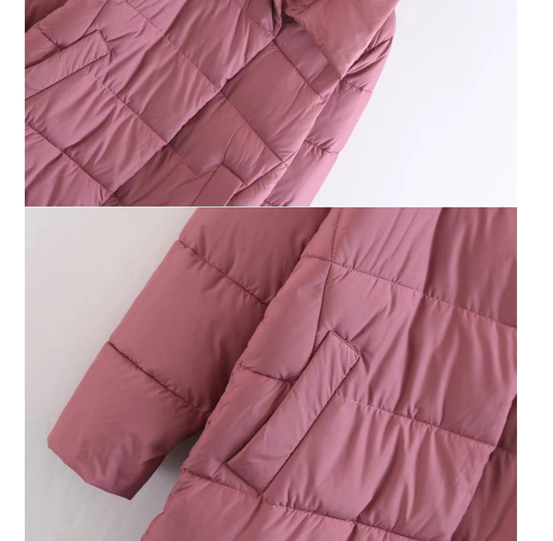 Fashion Pink Pure Color Decorated Cote,Coat-Jacket