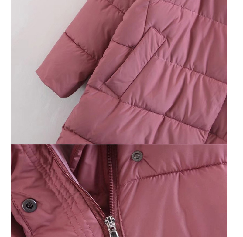 Fashion Pink Pure Color Decorated Cote,Coat-Jacket