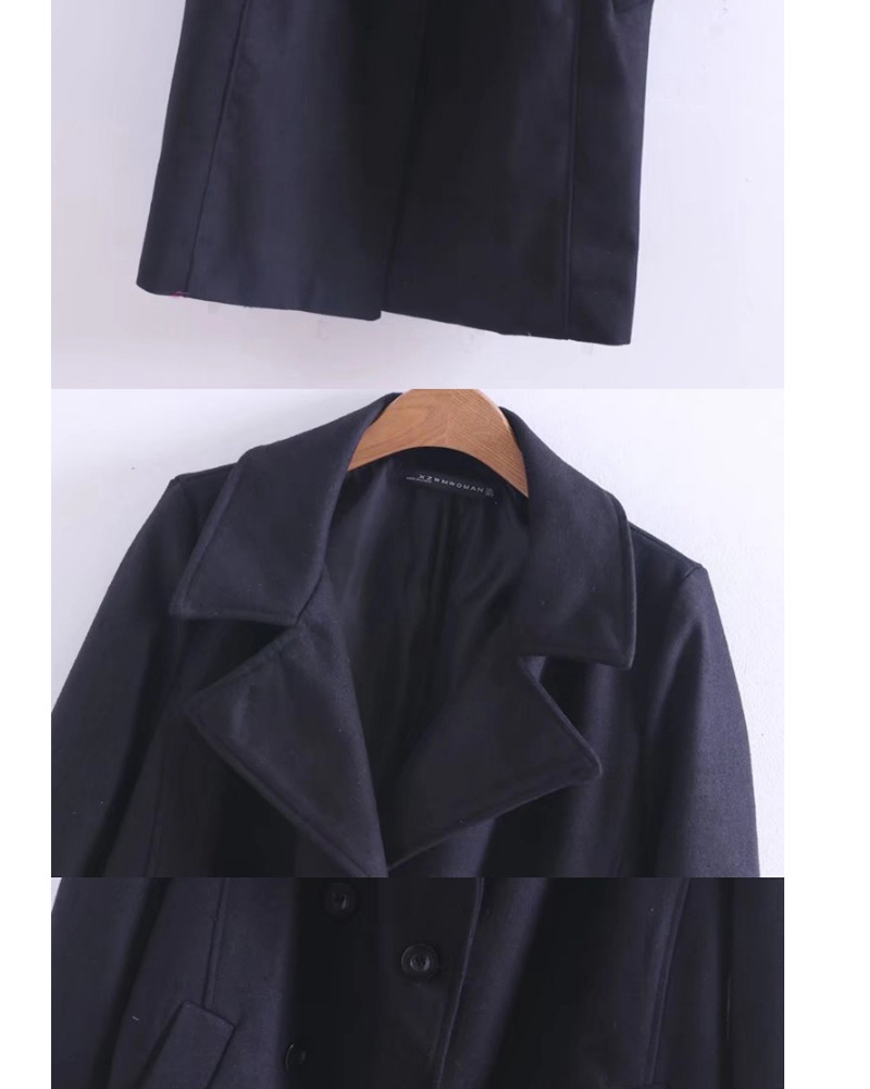Fashion Balck Pure Color Decorated Coat,Coat-Jacket