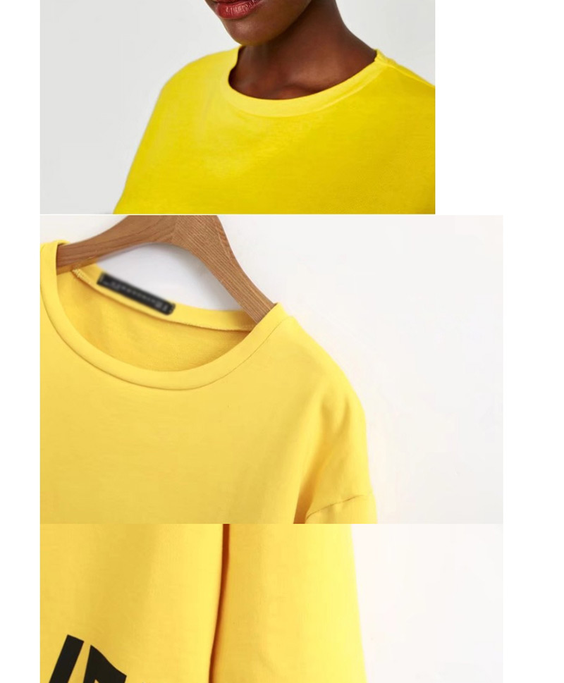 Fashion Yellow Letter Decorated Blouse,Coat-Jacket