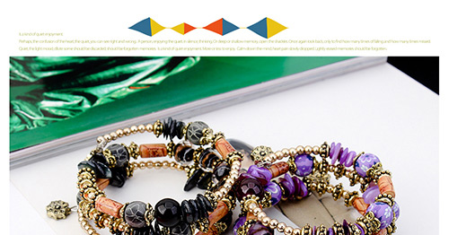 Vintage Black Beads Decorated Multi-layer Bracelet,Fashion Bracelets