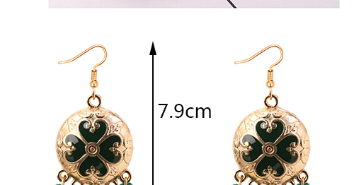 Bohemia Beige Disc Shape Decorated Tassel Earrings,Drop Earrings
