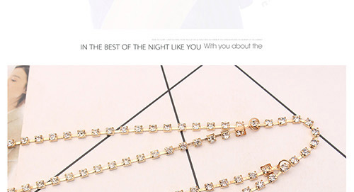Fashion Silver Color Diamond Decorated Body Chain,Body Piercing Jewelry