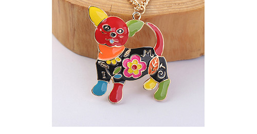 Fashion Multi-color Chihuahua Shape Decorated Necklace,Pendants