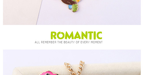 Fashion Multi-color Pug Shape Decorated Necklace,Pendants