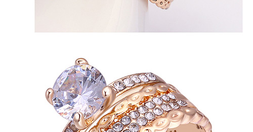Fashion Gold Color Diamond Decorated Hollow Out Ring Sets,Rings Set