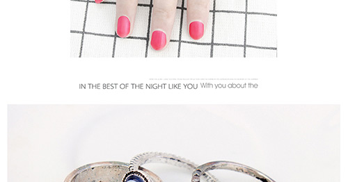 Fashion Silver Color Eye Shape Pattern Design Ring Sets (3pcs),Rings Set