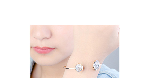 Elegant Gray Round Shape Design Opening Bracelet,Fashion Bangles