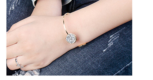 Elegant Gray Round Shape Design Opening Bracelet,Fashion Bangles