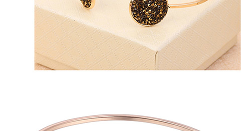 Elegant Black Round Shape Design Opening Bracelet,Fashion Bangles
