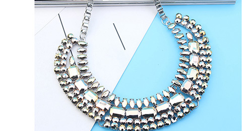 Vintage Silver Color Pure Color Decorated Simple Necklace,Pendants