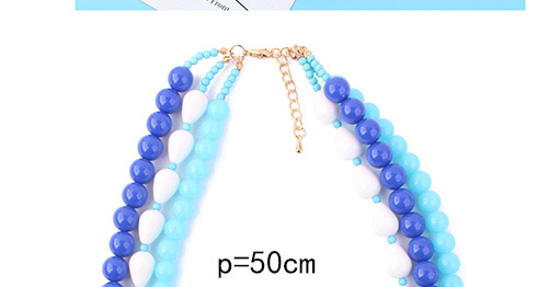 Fashion Blue Flower Decorated Multi-layer Necklace,Bib Necklaces