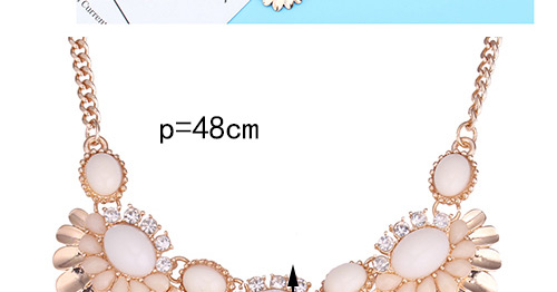 Fashion White Flower Decorated Simple Necklace,Bib Necklaces