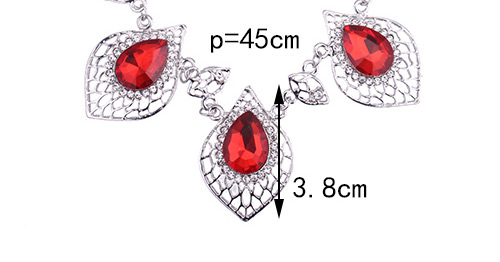 Fashion Red Diamond Decorated Hollow Out Jewelry Sets,Jewelry Sets