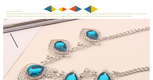 Fashion Blue Diamond Decorated Hollow Out Jewelry Sets,Jewelry Sets