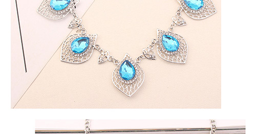 Fashion Dark Blue Diamond Decorated Hollow Out Jewelry Sets,Jewelry Sets