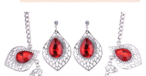 Fashion Multi-color Diamond Decorated Hollow Out Jewelry Sets,Jewelry Sets