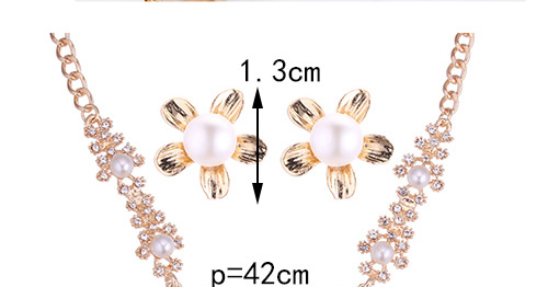 Fashion Rose Gold Pearls&diamond Decorated Jewelry Sets,Jewelry Sets