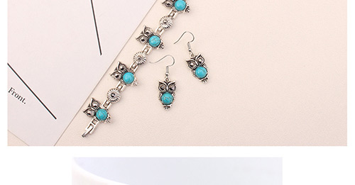 Fashion Blue Owls Pendant Decorated Jewelry Sets,Jewelry Sets