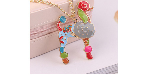 Fashion Multi-color Dog Pendant Decorated Long Necklace,Pendants
