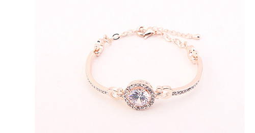Elegant Rose Gold Round Shape Decorated Bracelet,Fashion Bracelets