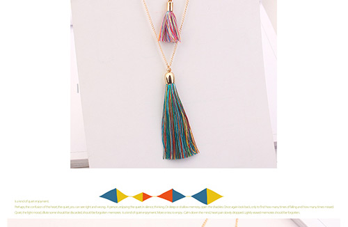 Fashion Red Tassel Decorated Necklace,Thin Scaves