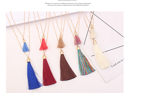 Fashion White Tassel Decorated Necklace,Thin Scaves