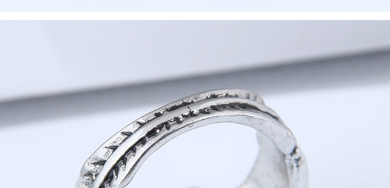 Vintage Silver Color Leaf Shape Decorated Ring,Fashion Rings