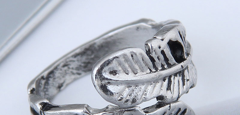 Vintage Silver Color Leaf Shape Decorated Ring,Fashion Rings