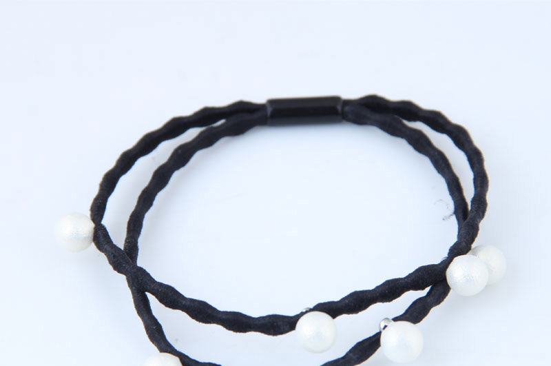 Sweet Black Pearls Decorated Double Layer Hair Band,Hair Ring