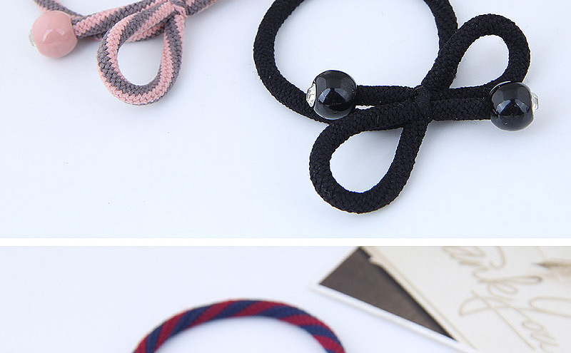 Sweet Pink+gray Bowknot Shape Design Hair Band,Hair Ring