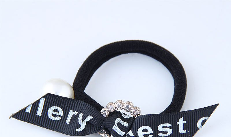 Sweet Black Pearls&diamond Decorated Hair Band,Hair Ring