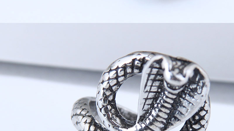Vintage Antique Silver Pure Color Decorated Snake Shape Ring,Fashion Rings