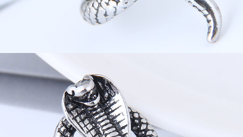 Vintage Antique Silver Pure Color Decorated Snake Shape Ring,Fashion Rings